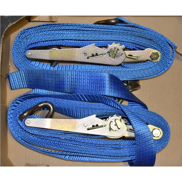 NEW 2 RATCHET STRAPS (2500 ILB EACH) 2  X 9.5M