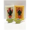 Image 1 : DÉCOR LOT: CERAMIC BIRD CANDLE HOLDERS & FLORAL