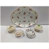 Image 1 : CHINA PLATTER WITH SMALL CHINA TRINKET BOXES