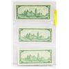 Image 2 : CANADIAN 3 X 1867-1967 NO SERIAL # $1 BANKNOTES