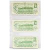 Image 2 : CANADIAN 3 X 1973 $1 PAPER BANKNOTES CANADA