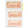 Image 2 : CANADIAN 3 X 1954 MODIFIED FACE 2$ BANK NOTES