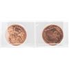 Image 1 : PAIR OF 5 OUNCE COPPER ROUNDS 0.999% PURE COPPER