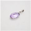 Image 2 : 14K WHITE GOLD AMETHYST AND DIAMOND PENDANT