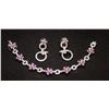 Image 2 : .925 SILVER & CRYSTAL EARRING, BRACELET AND