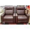Image 1 : PAIR OF BROWN GENUINE LEATHER ELECTRIC