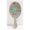 Image 1 : SMALL MEXICAN STYLE HAND MIRROR SILVER COLOR