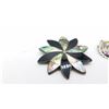 Image 2 : ESTATE 925 SILVER LOT OF ONYX FISH & FLOWER BROOCH