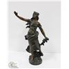 Image 1 : BRONZE LADY STATUE 18"