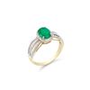 Image 2 : 14KT Yellow Gold 1.10ct Emerald and Diamond Ring