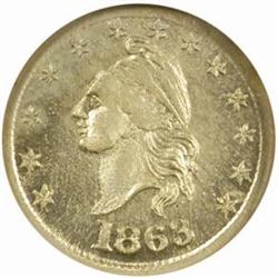 1863 United States Fuld-1/198j Rarity-8. MS66 NGC