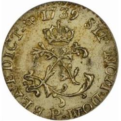1739-P French Colonies Half Sou Marque.MS62 PCGS