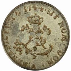 1744-A French Colonies Sou Marque. AU-50 (PCGS)