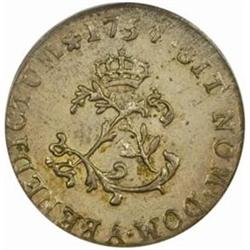 1757/6-A French Colonies Sou Marque. AU-55 (PCGS)