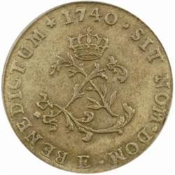 1740-E French Colonies Sou Marque. EF40 (PCGS)