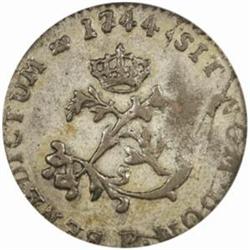 1744-P French Colonies Sou Marque. EF-40 (PCGS)
