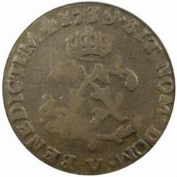 1739-V French Colonies Sou Marque. VG8 PCGS