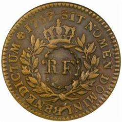 1767-French Colony Copper.Counterstamp VF30BN NGC