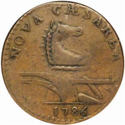 1786 New Jersey Copper.Narrow Shield,St.Plow Beam