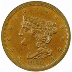 1850 Braided H1C. Only known die. MS64BN PCGS CAC