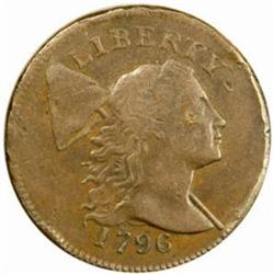 1796 Liberty Cap 1C. VF30 Rims File, Damaged
