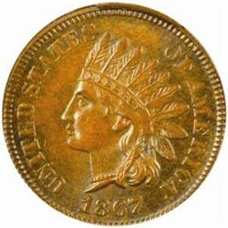 1867 Indian Cent MS-64 BN (PCGS)