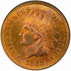 1868 Indian Cent MS-66 RB (NGC)