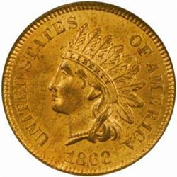 1868 Indian Cent MS-64 RD (NGC)