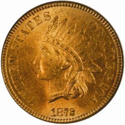 1872 Indian Cent Bold N MS-64 RD (NGC)