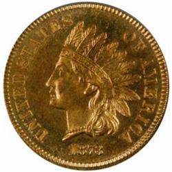 1873 Indian Cent Closed 3 PR65 RB (PCGS)