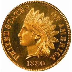 1880 Indian Cent PR67 RD Cameo (PCGS)