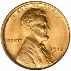 1913 Lincoln Cent MS-66 RD (PCGS)