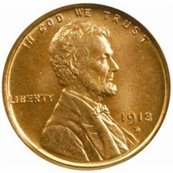 1913-D Lincoln Cent MS-66 RD (NGC)