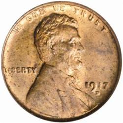 1917-D Lincoln Cent MS-64 RD (PCGS) OGH