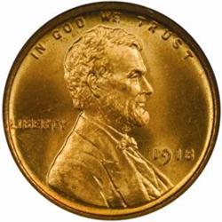 1918 Lincoln Cent MS-67 RD (NGC)