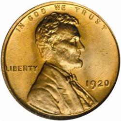 1920 Lincoln Cent MS-66 RD (PCGS)