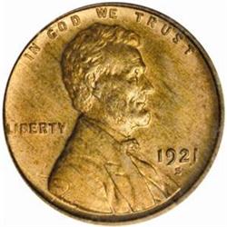 1921-S Lincoln Cent MS-64 RD (PCGS)