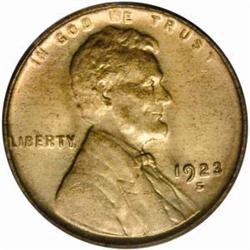 1923-S Lincoln Cent MS-63 RD (PCGS) OGH