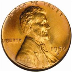 1950-D Lincoln Cent MS-66 RD (PCGS)
