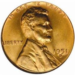 1951-D Lincoln Cent MS-67 RD (PCGS)