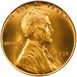1951-S Lincoln Cent MS-67 RD (PCGS)