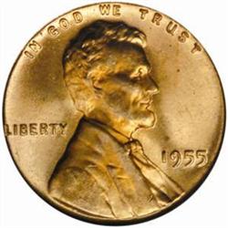 1955 Lincoln Cent MS-66 RD (PCGS)