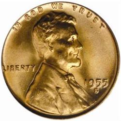 1955-S Lincoln Cent MS-67 RD (PCGS)