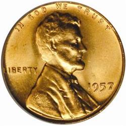 1957 Lincoln Cent MS-66 RD (PCGS)