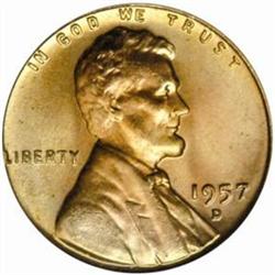 1957-D Lincoln Cent MS-67 RD (PCGS)