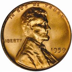 1959 Lincoln Cent MS-67 RD (PCGS)