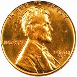 1960-D/D Cent. Small/Large Date MS-65 RD (PCGS)