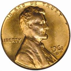 1961-D Lincoln Cent MS-66 RD (PCGS)