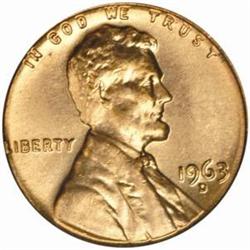 1963-D Lincoln Cent MS-66 RD (PCGS)