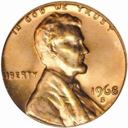 1968-S Lincoln Cent MS-67 RD (PCGS)
